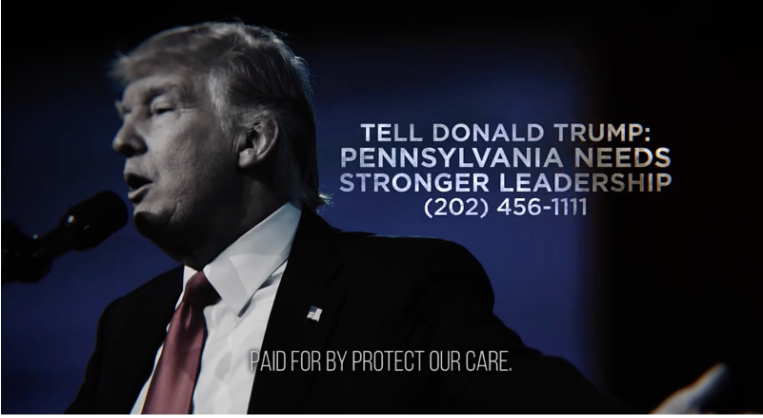 Trump corona ads MI PA WI — Protect Our Care
