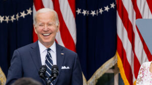 President Joe Biden delivers remarks at a Cinco De Mayo reception Thursday, May 5, 2022, in the Rose Garden of the White House. (Official White House Photo by Cameron Smith)